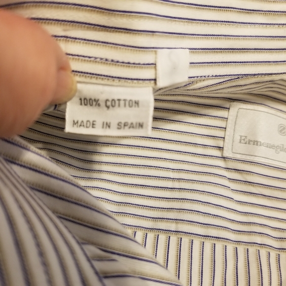 Ermenegildo Zegna Portofino Cotton Striped Button-Up Dress Shirt - Picture 8 of 10